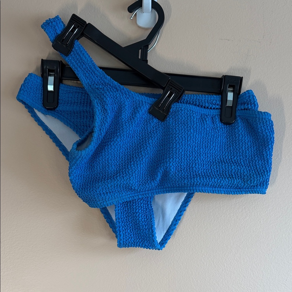 SHEIN Vibrant Blue Textured Bikini